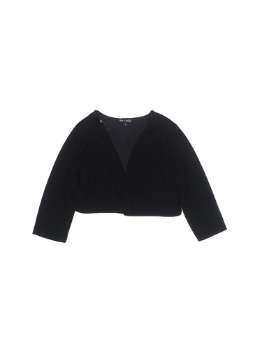 Gilet American Girl Cardigan Junior S Noir – Velours, Col V, Manches Longues