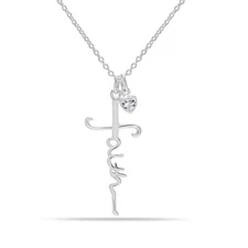 925 Sterling Silver Love of God CZ Faith Cross Infinity Pendant Chain for Women