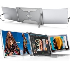 DORPU 14" Portable Triple Monitor for Laptop, HDR 1200P Dual Laptop Monitor