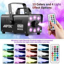 Smoke Fog Machine with RGB 13 LED Light Remote Control Party Halloween Decor