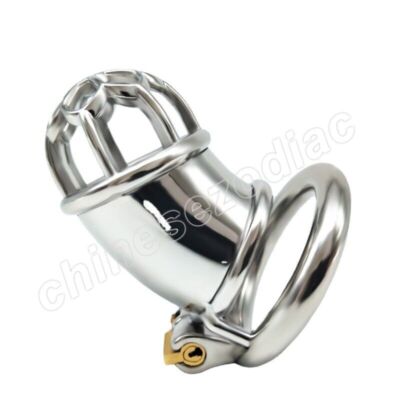 Stainless Steel Male Chastity Device Short Cage for Men Metal Locking Belt Rings