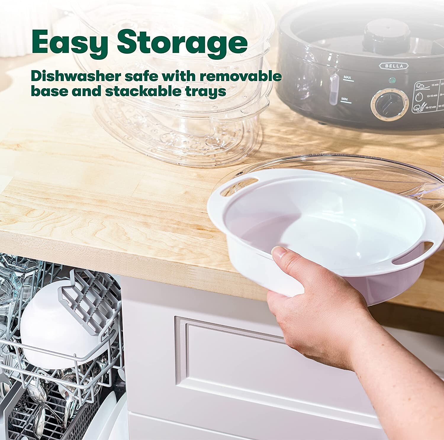 Electric Food Steamer Cooker Healthy Vegetable Steaming Pot Stackable Baskets
