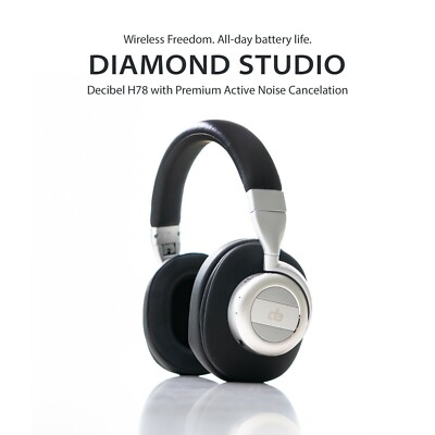 Noise Cancelling  Decibel H78 Bluetooth Headphones Diamond Studio Silver