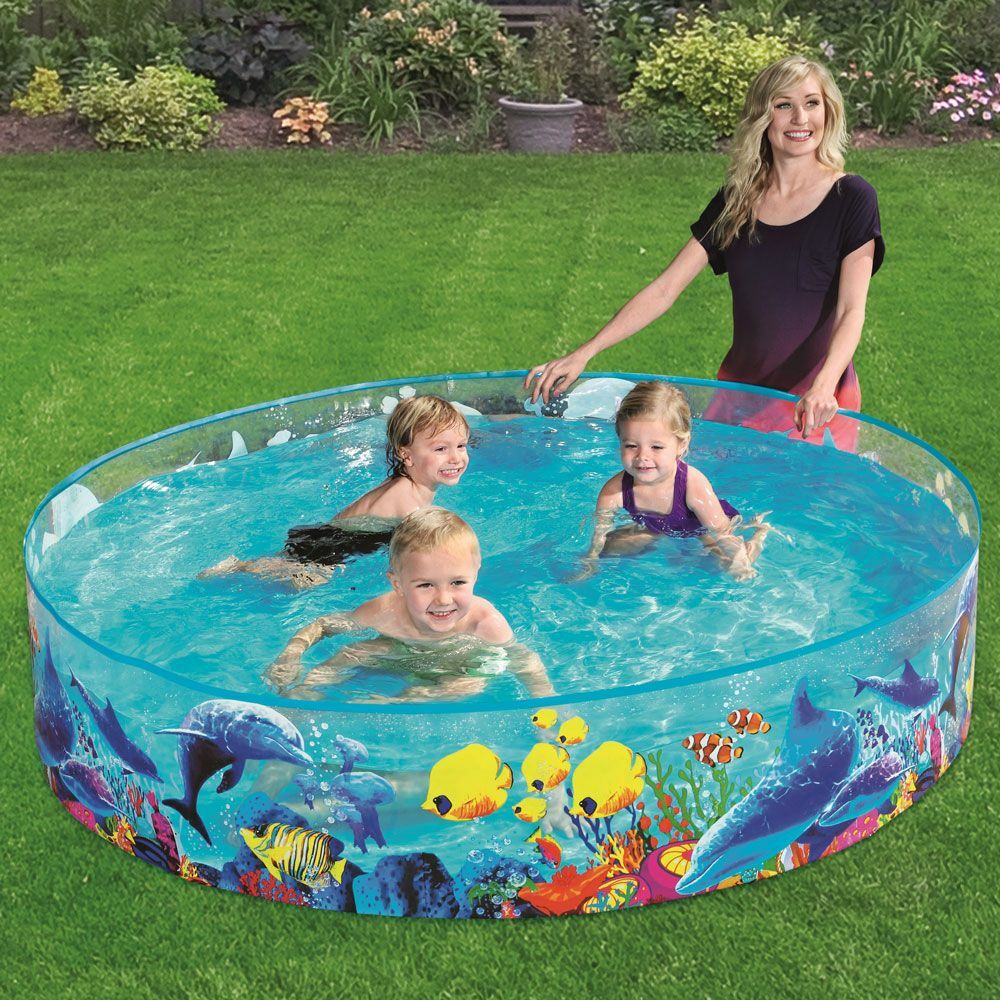 "Bestway Fill 'N' Diversión Piscina Diseño de Criaturas Marinas 6 ft Niños Piscina de Remo 72"" x 15"