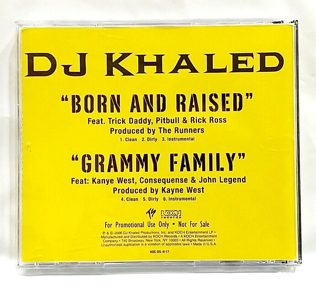 CD) DJ Khaled ‎– Born And Raised Grammy Family, Promo, Single, KOC