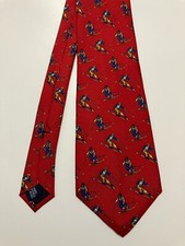 Vintage 90s Polo Ralph Lauren Silk Tie Downhill Skiing USA Made EUC