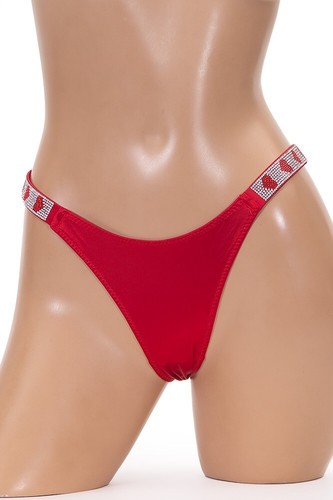 Jennifer 12pcs Assorted Sexy Color Mixed Heart Rhinestone String Band Trim Panty - Picture 2 of 11
