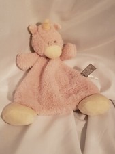 Demdaco Pink Rattle Unicorn security lovey plush blanket 14" 2017