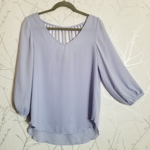 lavender sheer top