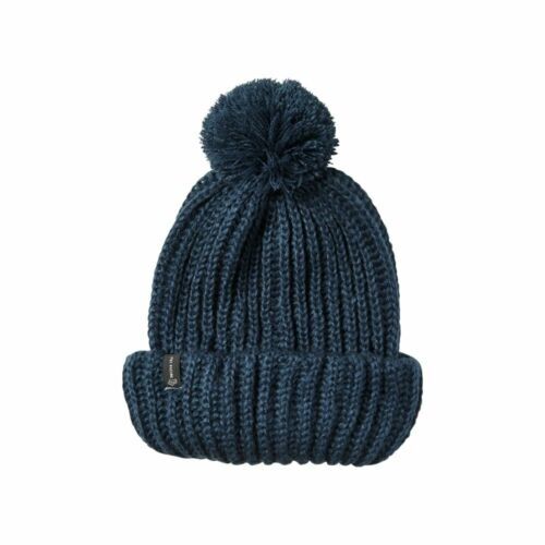 KYI KYI Hat Beanie with Genuine White/Pink Fox Fur Pom Navy  display picture 3