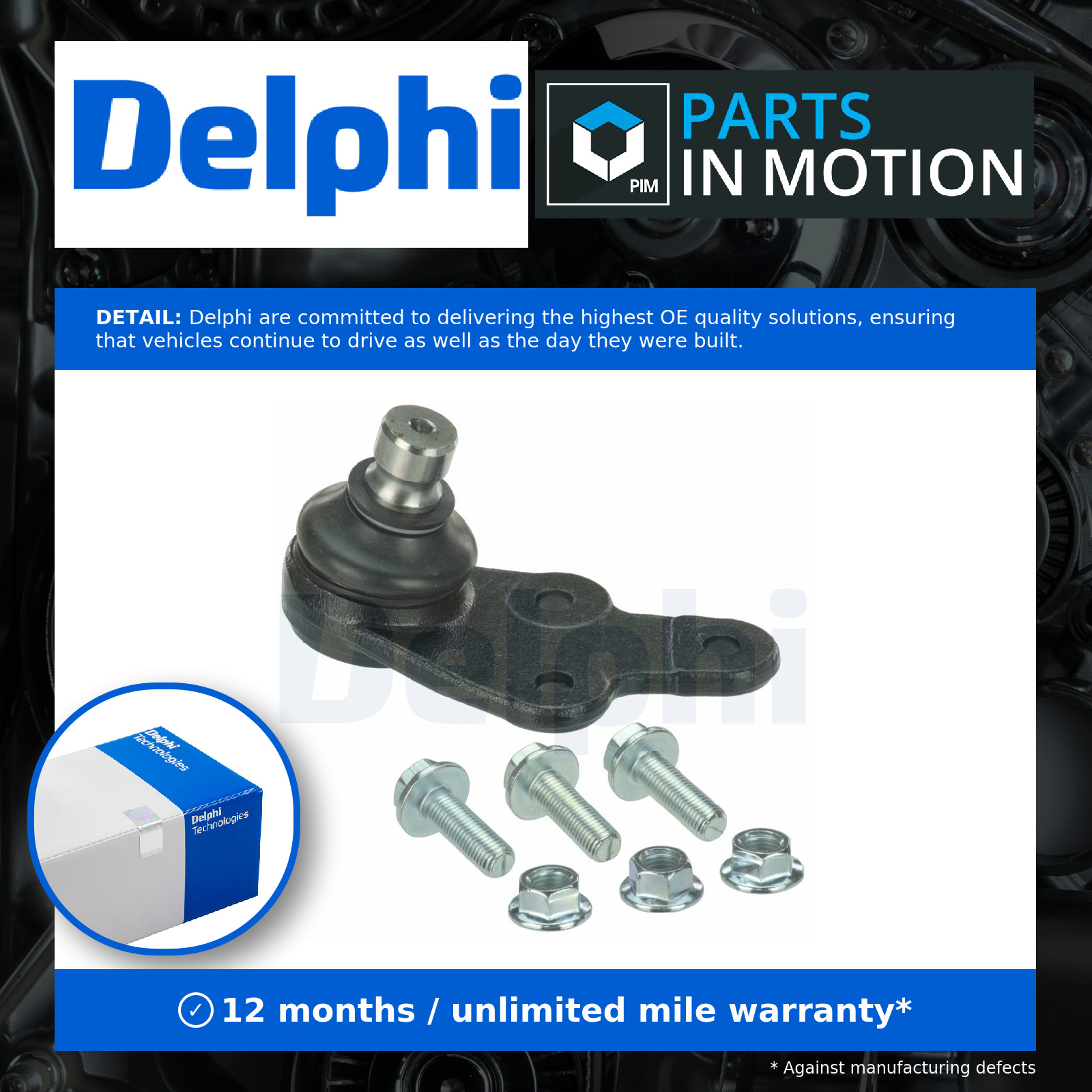 Ball Joint fits FORD KUGA Mk2 2.0 Front Lower, Left, Outer 2017 on Suspension