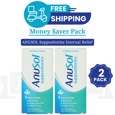 ANUSOL Suppositories Internal Relief 3 Way Action 12ct-PACK OF 2