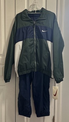 NWT Nike Vintage 80s/90s Y2K Full Zip Nylon Windbreaker Pants Track Suit Large