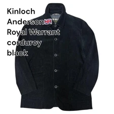 Kinloch Anderson Black Corduroy Jacket M 90s Vintage