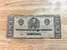 1863 $1 Confederate States of America banknote- AUTHENTIC