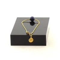 Mineralien Und Edelsteine. Armband Aus Vergoldetem Edelstahl 1 Perle Lapis