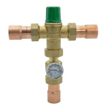 5004-C3-G TACO LF MIXING VALVE 1inch SWEAT UNION CONNECTIONS WITH GAUGE 85F -