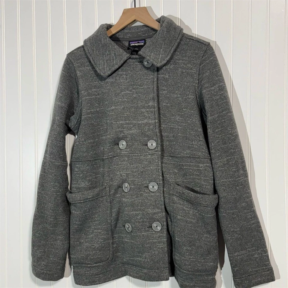 PATAGONIA Mujer L Mejor Suéter Polar Tejido Chaquetón Doble Pecho Chaqueta Foto 3 de 4