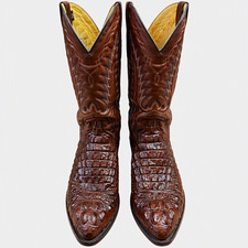 Dan Post DPP346 Men's Brown Genuine Caiman Horn-back Cowboy Boots, US Size 9D