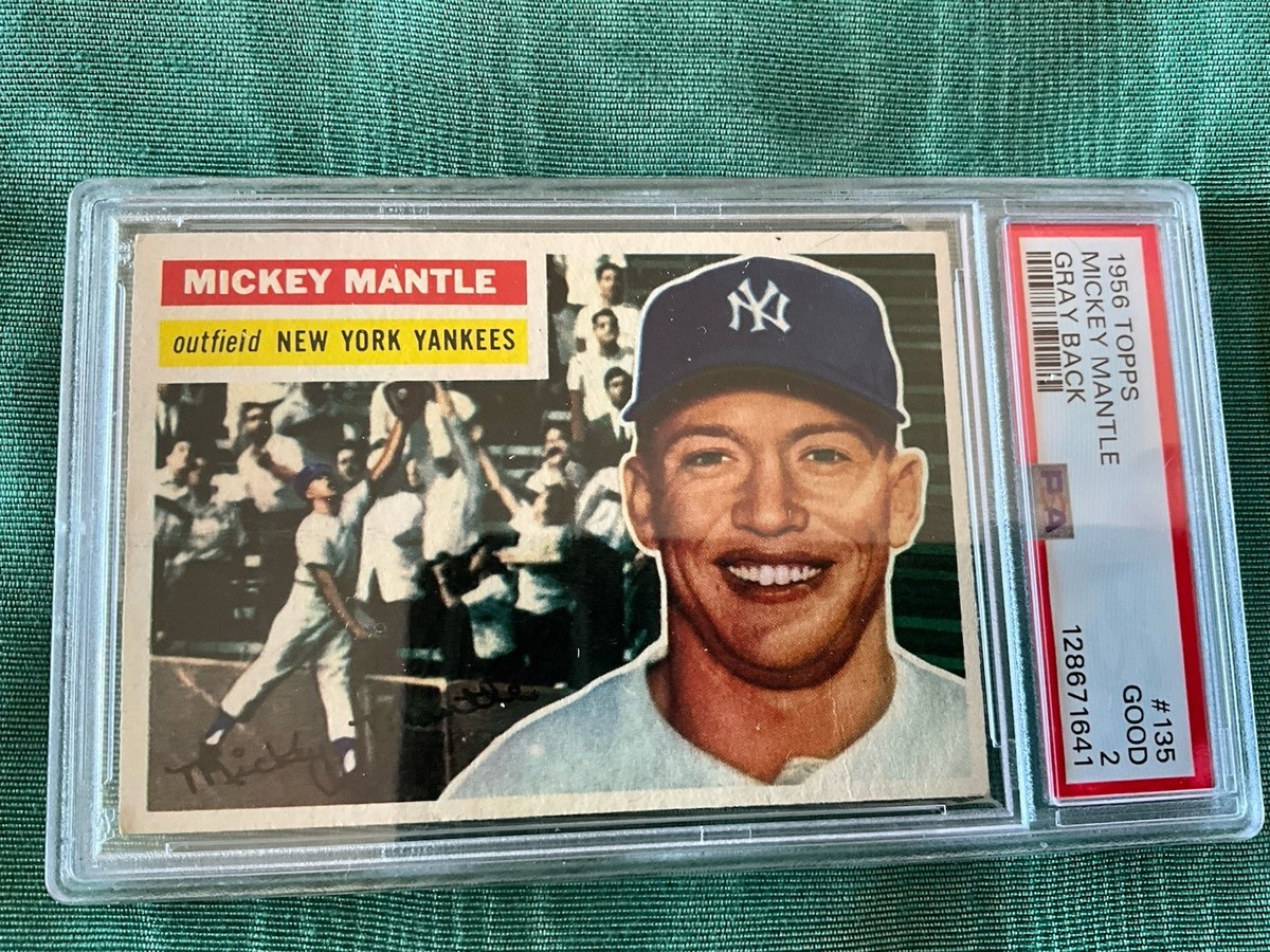 highest graded mickey mantle rookie card 1956 TOPPS BASEBALL PSA GRADED#2 (GOOD) 1952 Topps Mickey Mantle Sells