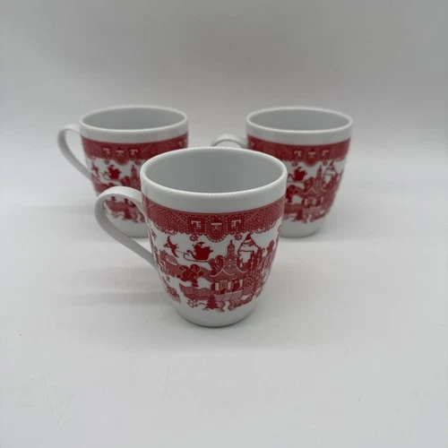 Calamity Ware Things Could Be Worse -- Set of Three Red Coffee Cups Mugs