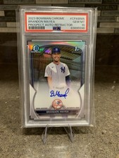 2023 Bowman Chrome #CPABMA Brandon Mayea 1st Chrome Refractor Auto /499 PSA 10