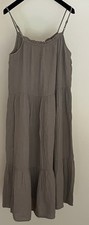 Anthropologie Boho Sleeveless Light Khaki Colour Dress, Size L