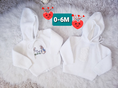 Quiltex Quality Product Peter Rabbit Baby Boy's Knit  Hoodie Sweater Bundle (2)