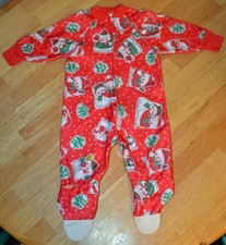 Vintage BabyGro Child's Christmas Footie Pajamas Size 1 Snowmen Toddler Holiday