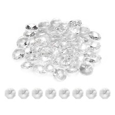 50Pcs 16mm 1 Hole K9 Crystal Octagon Glass Chandelier Beads, Clear
