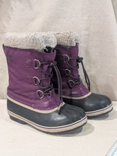 Sorel Yoot Pac Nylon Waterproof Winter Boots Purple Girls  Size 4.5 Snow Outdoor