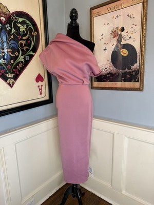 Midi Demi Dress with Dramatic Neckline in Lilac Rose Sz 6 New, with tags! Lila
