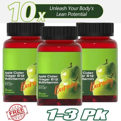 Apple Cider Vinegar B12 Multivitamin, Apple Cider Vinegar Gummies AVC, 1-3PACK