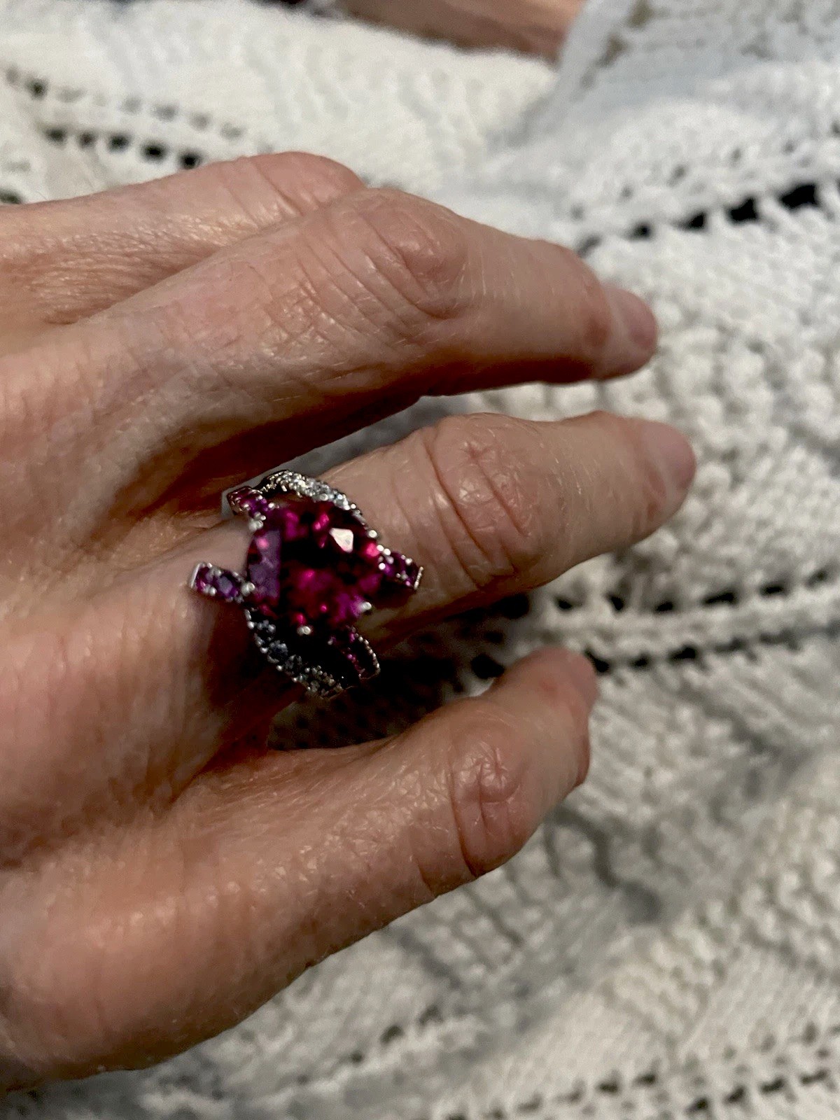 Beautiful Natural Pink Tourmaline Ring Designer Fashion Jewelry Cocktail