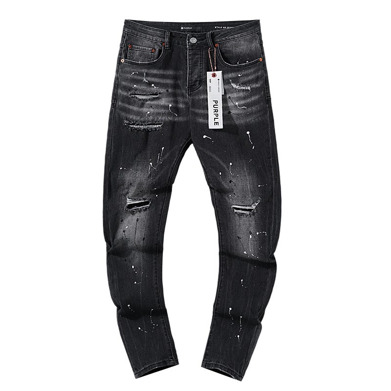 purple brand ブラックデニム サイズ32 Purple Brand Men's Jeans Size 32 Slim Fit Distressed Black