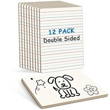 12 Pack Dry Erase Boards Double Sided Mini Whiteboards 6x9 Inch Lined Classroom