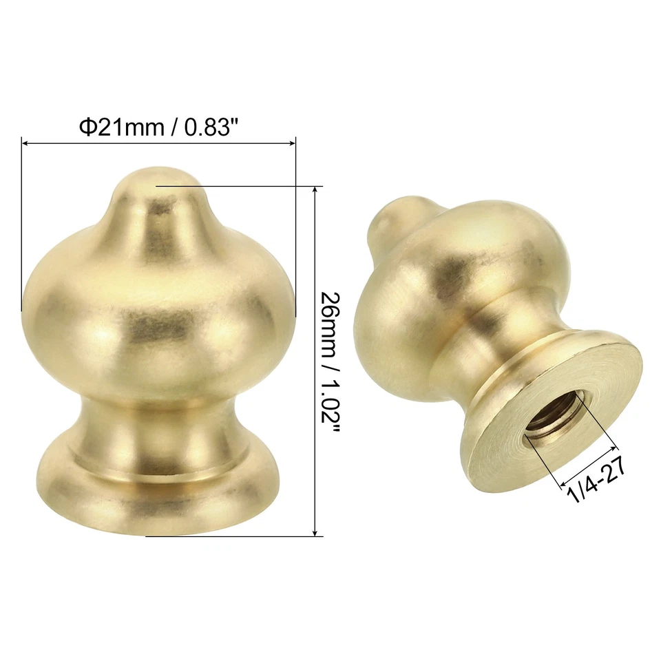 6pcs 1/4-27 Lamp Finial Ball Cap Knob Lamp Shade Harp Top Screw Nut Decoration Foto 2 de 4