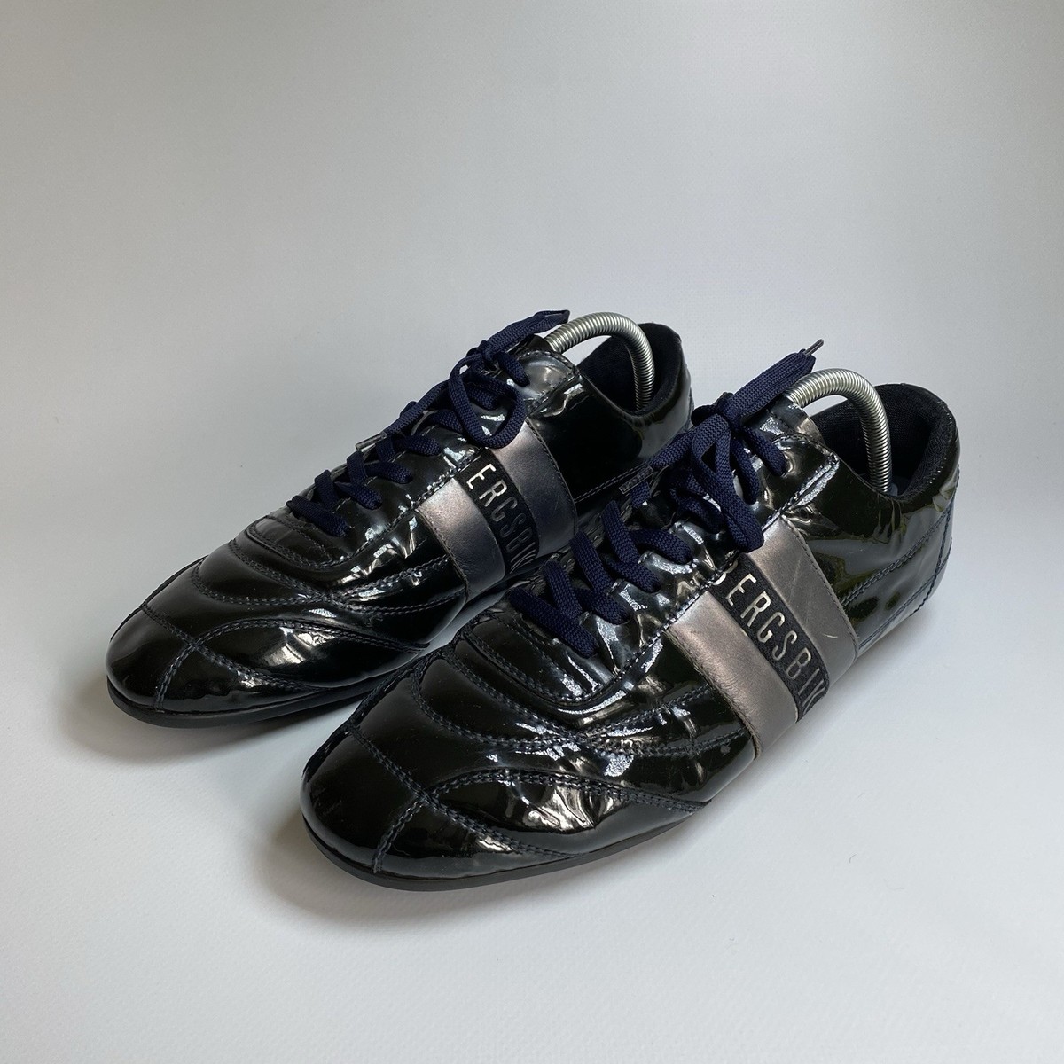 VINTAGE Dirk Bikkembergs Shoes Patent Black Leather Rare Size 43