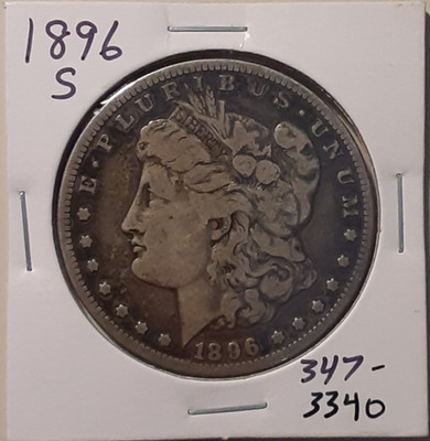 1896-S Morgan Silver Dollar US $1 90% silver San Francisco Mint (347-3340/RBJ)