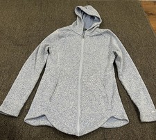 Eddie Bauer Full Zip Hoodie Womens Size Medium Light Blue Long Sleeve Pockets