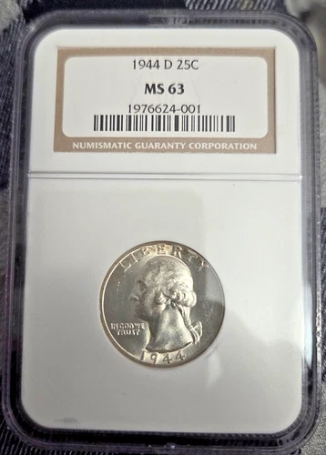 NGC 1944-D MS63 WASHINGTON QUARTER KEY DATE COIN!!