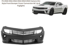 Fit 2010 - 2015 Camaro Zl1 Style Front Bumper Cover Conversion W Lip Foglight