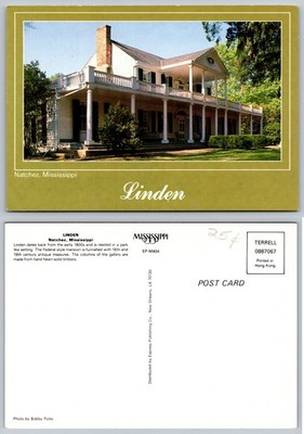 Continental Linden Natchez Mississippi Postcard