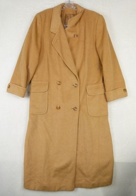 J. Percy for Marvin Richards Women Size 10 Beige Solid Camel Long Overcoat