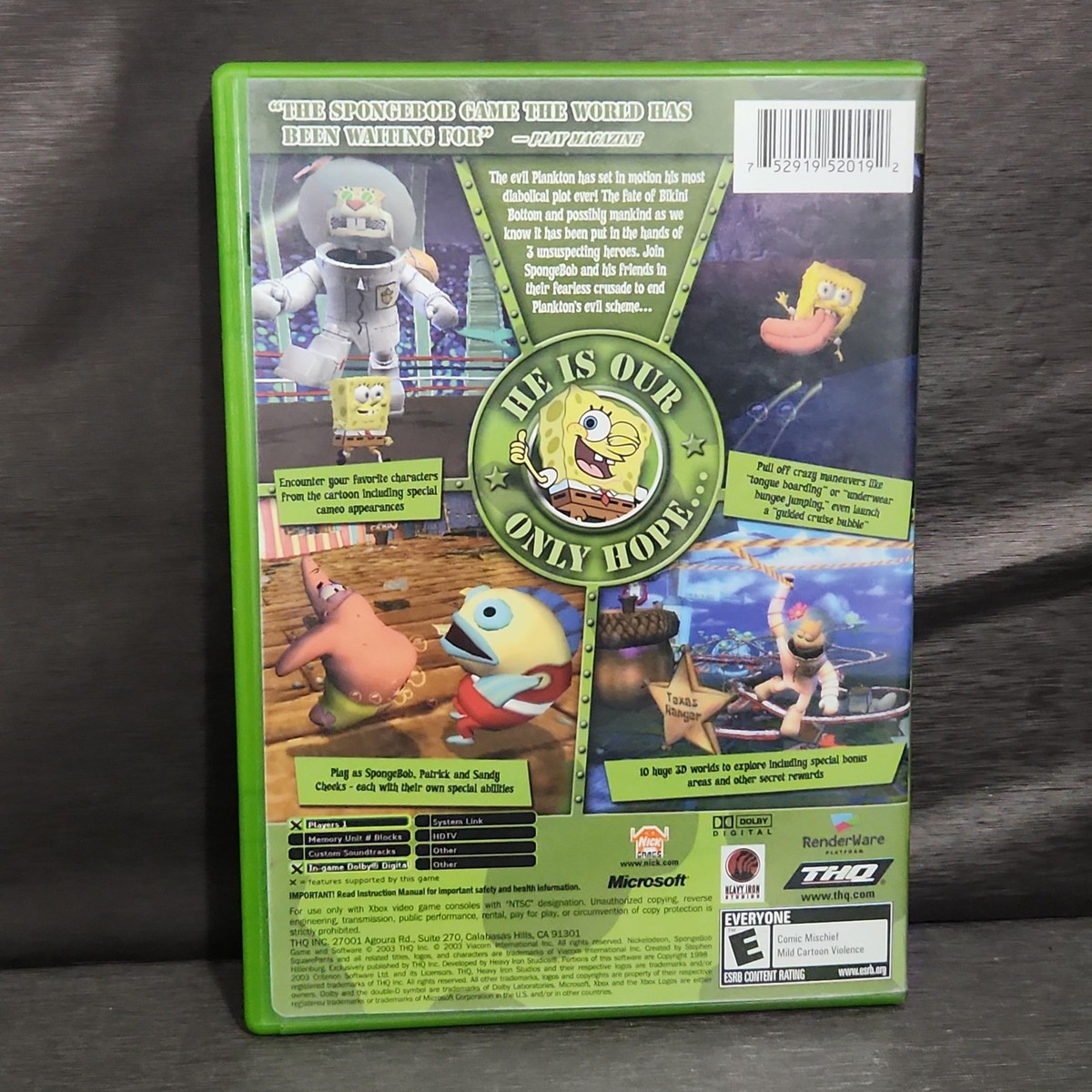 SpongeBob SquarePants Battle For Bikini Bottom Xbox Game | eBay