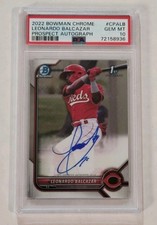 LEONARDO BALCAZAR 2022 Bowman 1st CHROME AUTO💎PSA 10 💎Reds RC Rookie 📈🔥HOT🔥