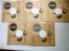 Five Clean 1940s Columbia 78 RPM 10" Company Sleeves No Records