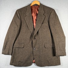 Christian Aujard Brown Herringbone Camel Hair Blend Blazer Sport Coat Mens 42S