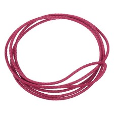2.2 Yards 4mm Dia Leather Cord Braided String for DIY Crafts, Fuchsia