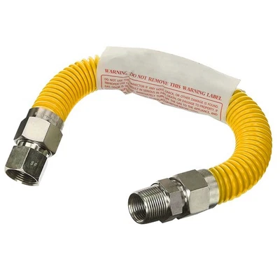 HIGHCRAFT 12 in. Flexible Epoxy Coated Gas Line Connector with 1/2 in. OD and Nut Fittings